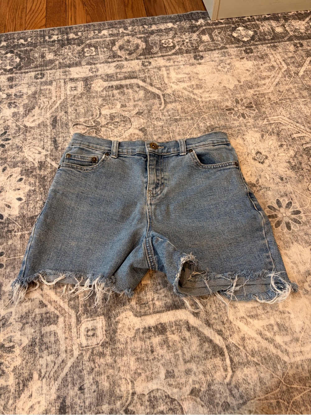 Style & Co. Frayed Light Blue Denim Cutoff Shorts